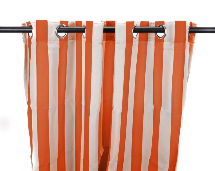 54 X 84 Tangerine Stripe Curtain, Orange Striped Curtains