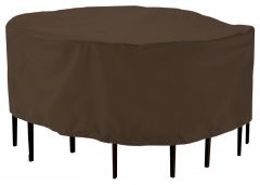 Round Table and Chair Canvas Cover - Brown