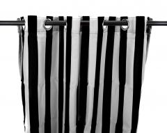 54" x 96" Black and White Stripe Curtain Panel