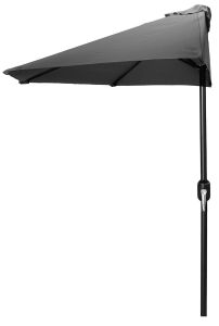 9' Solid Half Patio Umbrella Black
