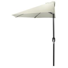 9' Solid Half Patio Umbrella Natural
