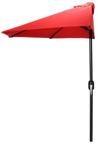 9' Solid Half Patio Umbrella Red