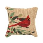 Liora Manne Frontporch Cardinal with Berries Indoor/ Outdoor Pillow Natural