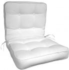 Boxed Button Tufted Chair Cushion with Same Fabric Welt and Fabric Buttons