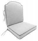 Athena Club 2 PC Chair Cushion with Contrasting Fabric Welt and Ties
