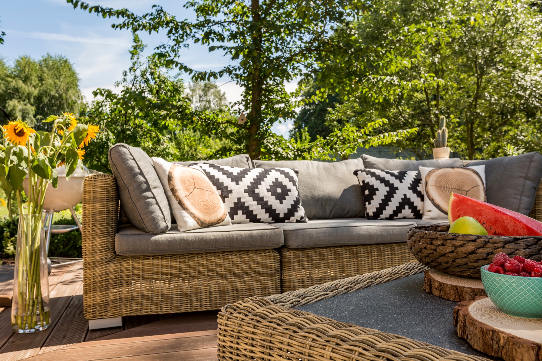 Protect patio cushions, outdoor art, and curtains from the elements.